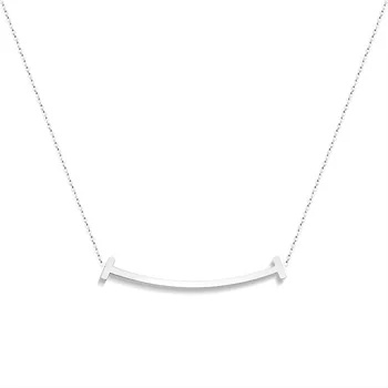 Fashion T-Smile Necklace Stainless Steel Pendant Gold Color Hifh Quality Charm Women Tiff Brand Design Weddings Jewelry Gifts
Fashion T-Smile Necklace Stainless Steel Pendant Gold Color Hifh Quality Charm Women Tiff Brand Design Weddings Jewelry Gifts