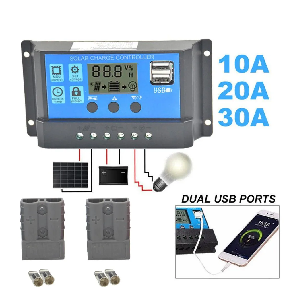 10A/20A/30A Regulator PWM Solar Charge and Discharge Controller with 12V-24V USB Output for Max 50V Solar Panel Input YSmart Hot
10A/20A/30A Regulator PWM Solar Charge and Discharge Controller with 12V-24V USB Output for Max 50V Solar Panel Input YSmart Hot