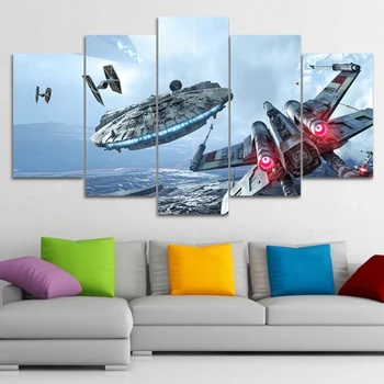 Canvas Paintings Wall Art Framework Millennium Falcon Pictures 5 Pieces Star Wars Movie Posters HD Prints For Living Room Decor
Canvas Paintings Wall Art Framework Millennium Falcon Pictures 5 Pieces Star Wars Movie Posters HD Prints For Living Room Decor