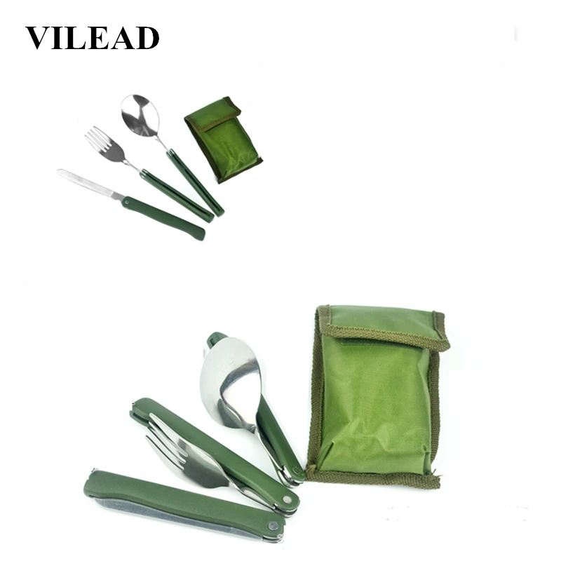 VILEAD Army Green Multifunctional Folding Outdoor Tableware Knife Spoon Fork Three-piece Stainless Steel Picnic Tools for BBQ
VILEAD Army Green Multifunctional Folding Outdoor Tableware Knife Spoon Fork Three-piece Stainless Steel Picnic Tools for BBQ