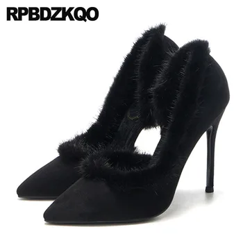 luxury shoes women designers suede plus size black pumps 8cm 33 fashion scarpin 4 34 pointed toe female high heels fur 2019 new 
luxury shoes women designers suede plus size black pumps 8cm 33 fashion scarpin 4 34 pointed toe female high heels fur 2019 new