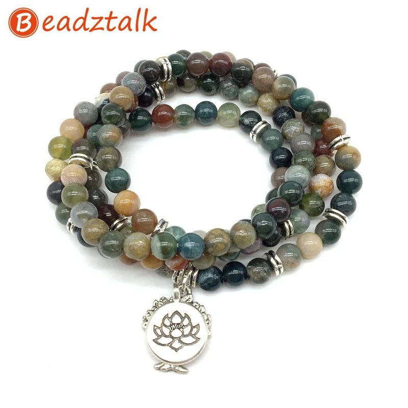Fashion Women Mala Bracelet Yoga Necklace Indian Agates Stone Beads With Metal Charm Drop Shipping
Fashion Women Mala Bracelet Yoga Necklace Indian Agates Stone Beads With Metal Charm Drop Shipping