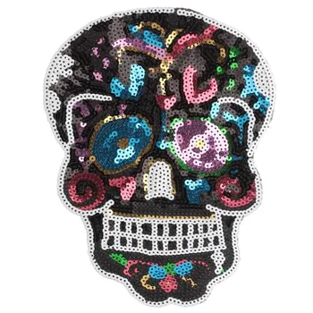Biker Patches for clothing T shirt Skull Flower Sequined Fabric Sequins T-shirt Womens Fashion Tops Shirt Womens Patch Clothes
Biker Patches for clothing T shirt Skull Flower Sequined Fabric Sequins T-shirt Womens Fashion Tops Shirt Womens Patch Clothes