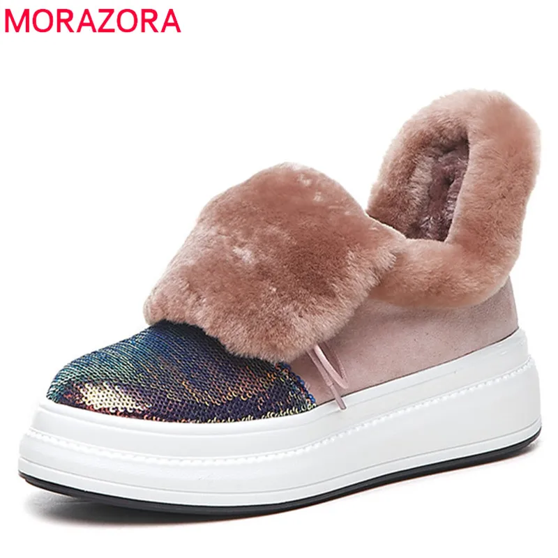 MORAZORA 2020 new fashion ankle boots for women lace up round toe winter shoes comfortable platform boots snow boots woman
MORAZORA 2020 new fashion ankle boots for women lace up round toe winter shoes comfortable platform boots snow boots woman