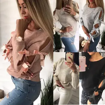 2017 New Women Bow Hollow out Long Sleeve Sweater Pullover Loose Tops Blouse Knitwear Size S-XL
2017 New Women Bow Hollow out Long Sleeve Sweater Pullover Loose Tops Blouse Knitwear Size S-XL