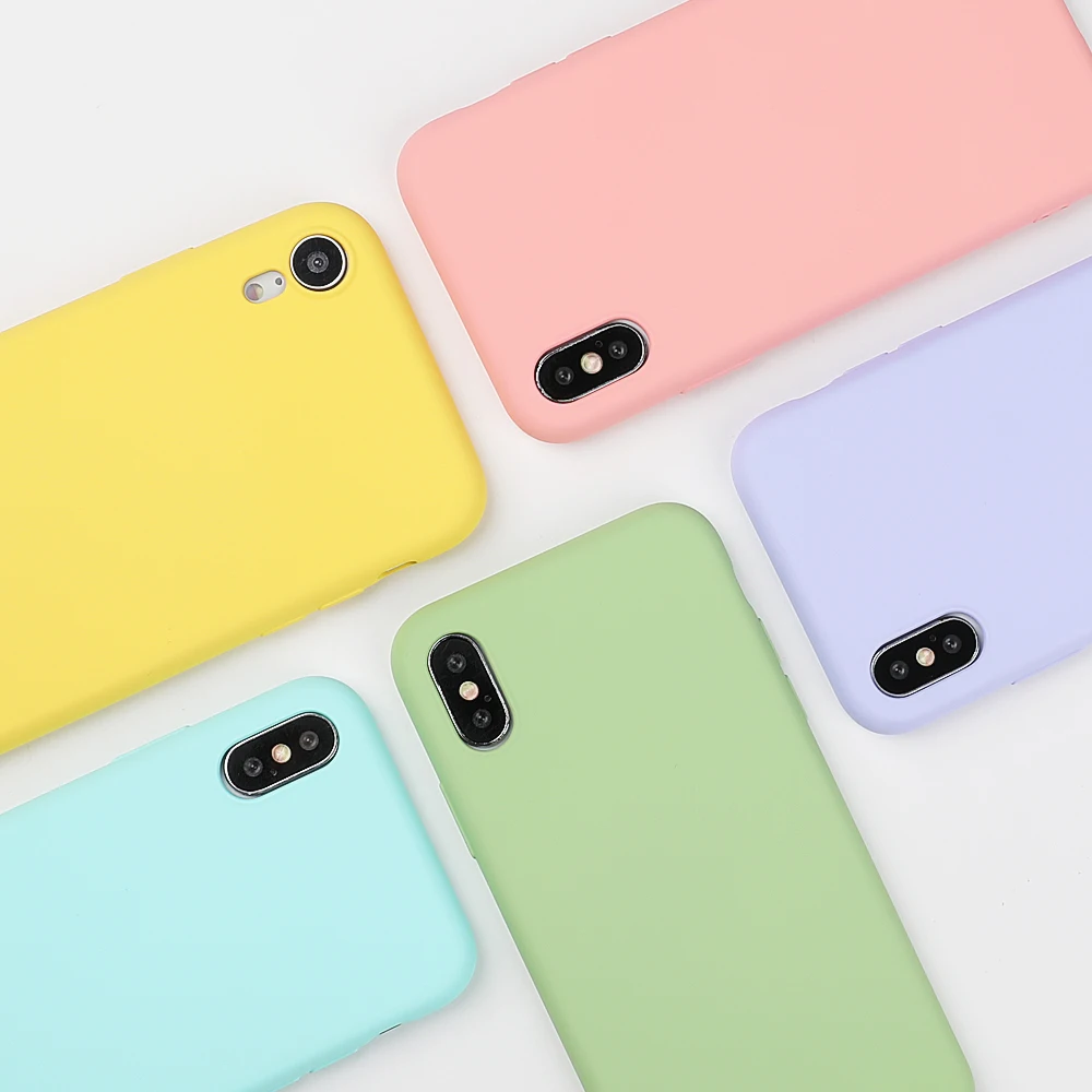 Soild Candy Color Phone Case For iphone XS Max XS X 6 6S 7 8 Plus Back Cover Soft TPU Silicone Couples Cases Cartoon Coque Capa
Soild Candy Color Phone Case For iphone XS Max XS X 6 6S 7 8 Plus Back Cover Soft TPU Silicone Couples Cases Cartoon Coque Capa