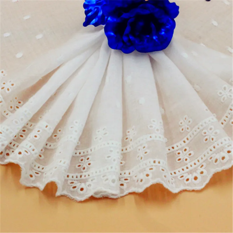 5 yard 15cm 5.9" wide ivory cotton embroidered tapes lace trim ribbon fabric 111024QL4K570
5 yard 15cm 5.9" wide ivory cotton embroidered tapes lace trim ribbon fabric 111024QL4K570
