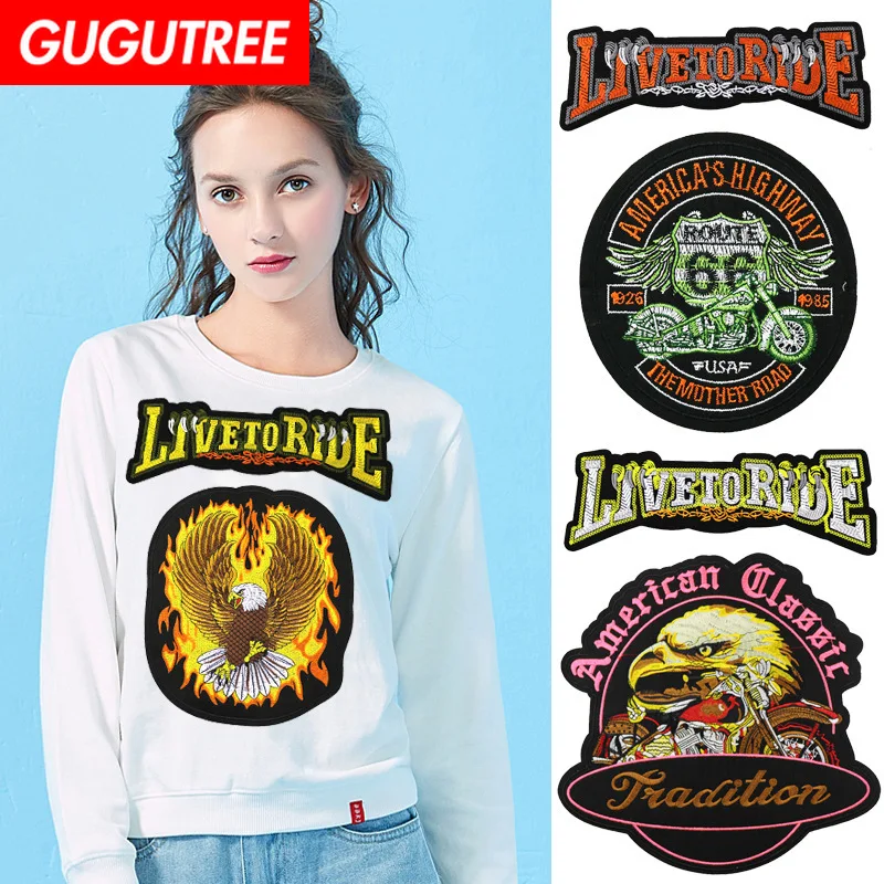 GUGUTREE embroidery big eagle skull patches letter animal patches badges applique patches for clothing XC-107
GUGUTREE embroidery big eagle skull patches letter animal patches badges applique patches for clothing XC-107