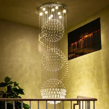 Modern long spiral crystal chandelier showcase hall stair indoor lighting ceiling chandeliers loft staircase hanging lamp
Modern long spiral crystal chandelier showcase hall stair indoor lighting ceiling chandeliers loft staircase hanging lamp