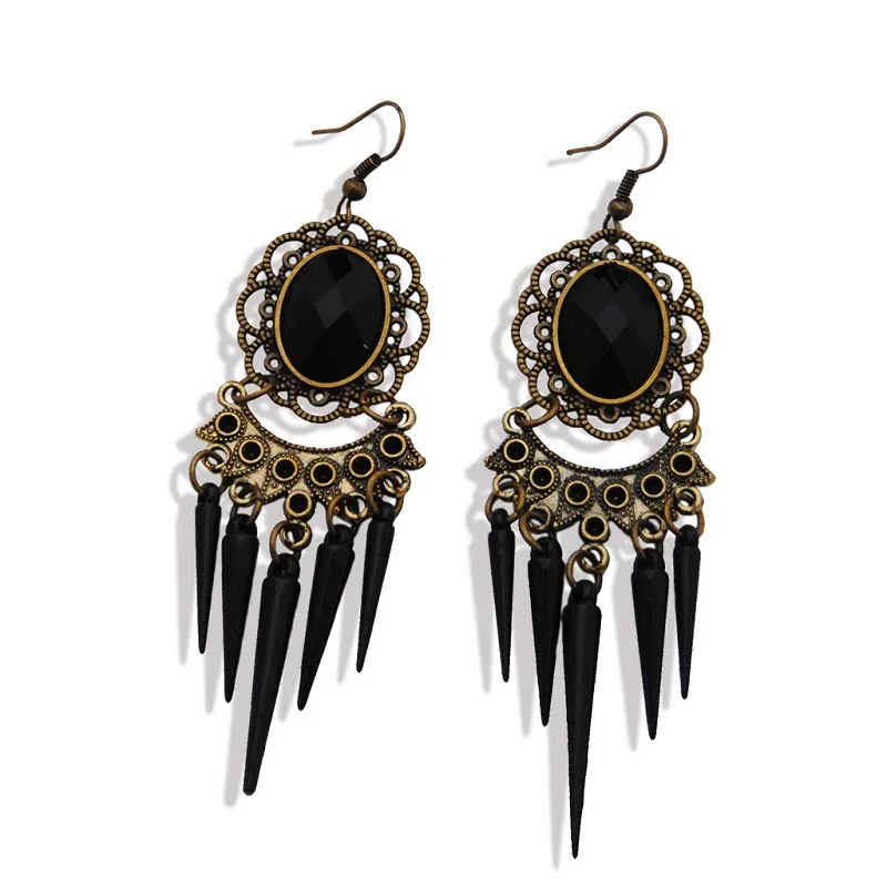 Fashion Women Dangle Earring Bohemia Style Black Alloy Pierced Long Dangle Drop Earrings Jewelry Accessories
Fashion Women Dangle Earring Bohemia Style Black Alloy Pierced Long Dangle Drop Earrings Jewelry Accessories