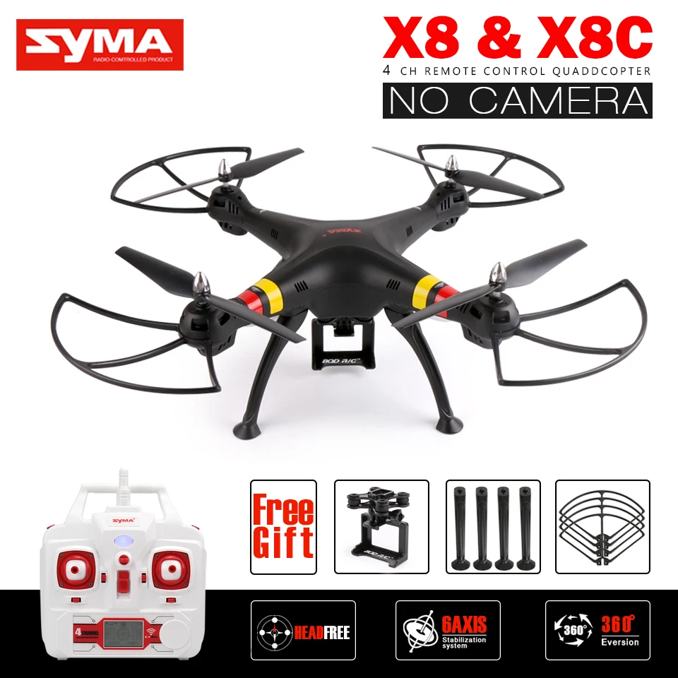 

Syma X8 X8C RC Drone NO Camera 2.4G 6Axis RTF RC Helicopter Quadcopter Can Fit Gopro / Xiaoyi / SJCAM VS Syma X8W X8HG X8HW X8G