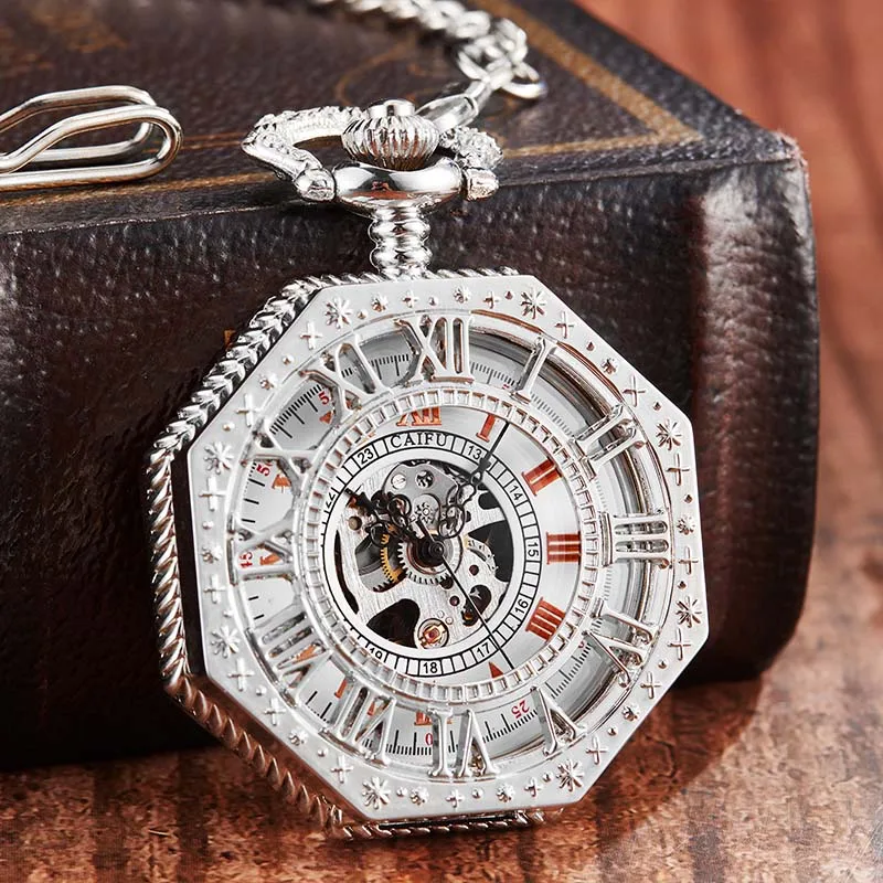 Luxury Sliver Color Mechanical Pocket Watch Men Women Clock Hollow Skeleton Gear Dial FOB Chain Watches for Dropship Collection
Luxury Sliver Color Mechanical Pocket Watch Men Women Clock Hollow Skeleton Gear Dial FOB Chain Watches for Dropship Collection