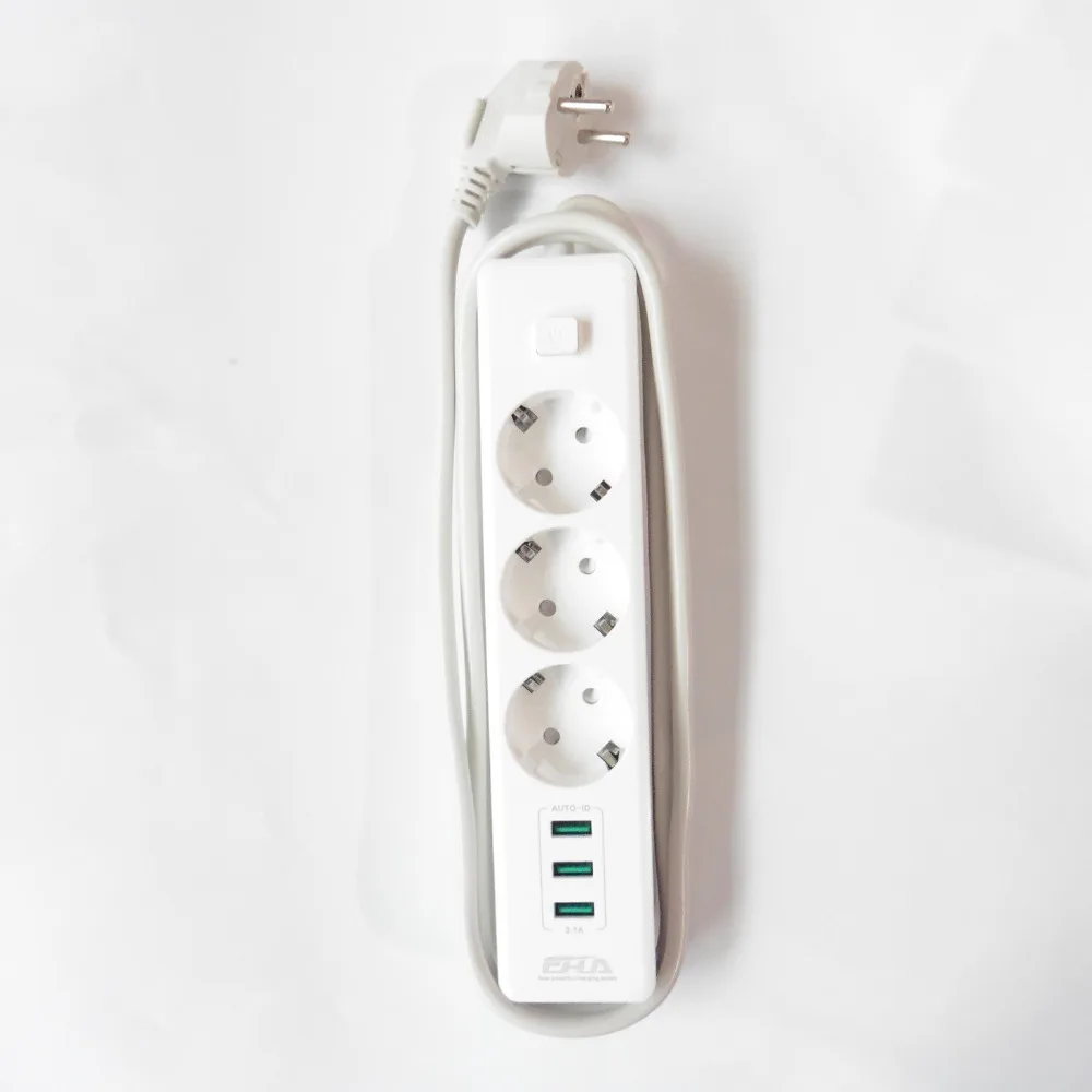 Europ Power strip USB Charger Smart Extension Socket EU Plug 3 Outlet 3USB Charger Ports Wall Charger Adapter For Phone
Europ Power strip USB Charger Smart Extension Socket EU Plug 3 Outlet 3USB Charger Ports Wall Charger Adapter For Phone