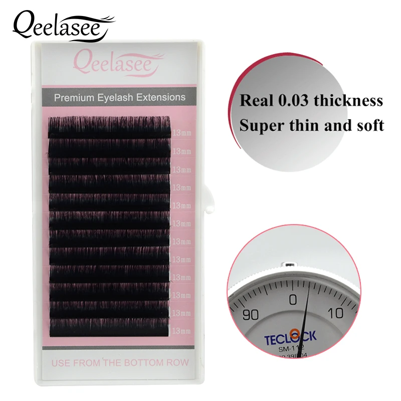 

10 Cases 0.03mm All size Lengths Real 0.03 thickness Softer than 0.05 False Eyelash Extensions for 3D-12D Russian Volume Lashing