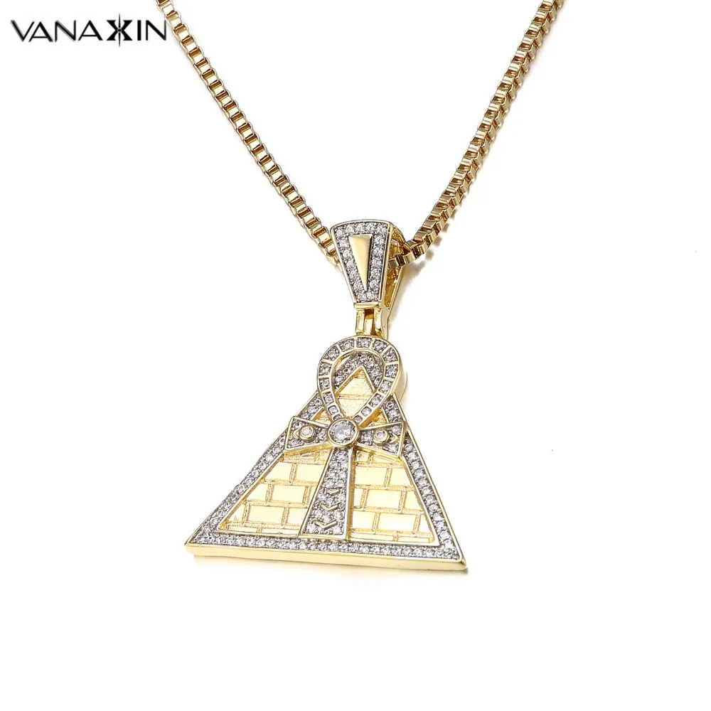 VANAXIN Vintage Triangle Egyptian Pyramids Ankh Cross Gold/Silver Charm Pendant Necklaces Egypt Jewelry Gifts For Women Men Box
VANAXIN Vintage Triangle Egyptian Pyramids Ankh Cross Gold/Silver Charm Pendant Necklaces Egypt Jewelry Gifts For Women Men Box