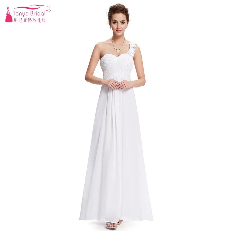 One Shoulder Flowers A Line Long Bridesmaid Dresses Chiffon Vintage Style Simple Formal Wedding Guest Dress Gown DQG508
One Shoulder Flowers A Line Long Bridesmaid Dresses Chiffon Vintage Style Simple Formal Wedding Guest Dress Gown DQG508