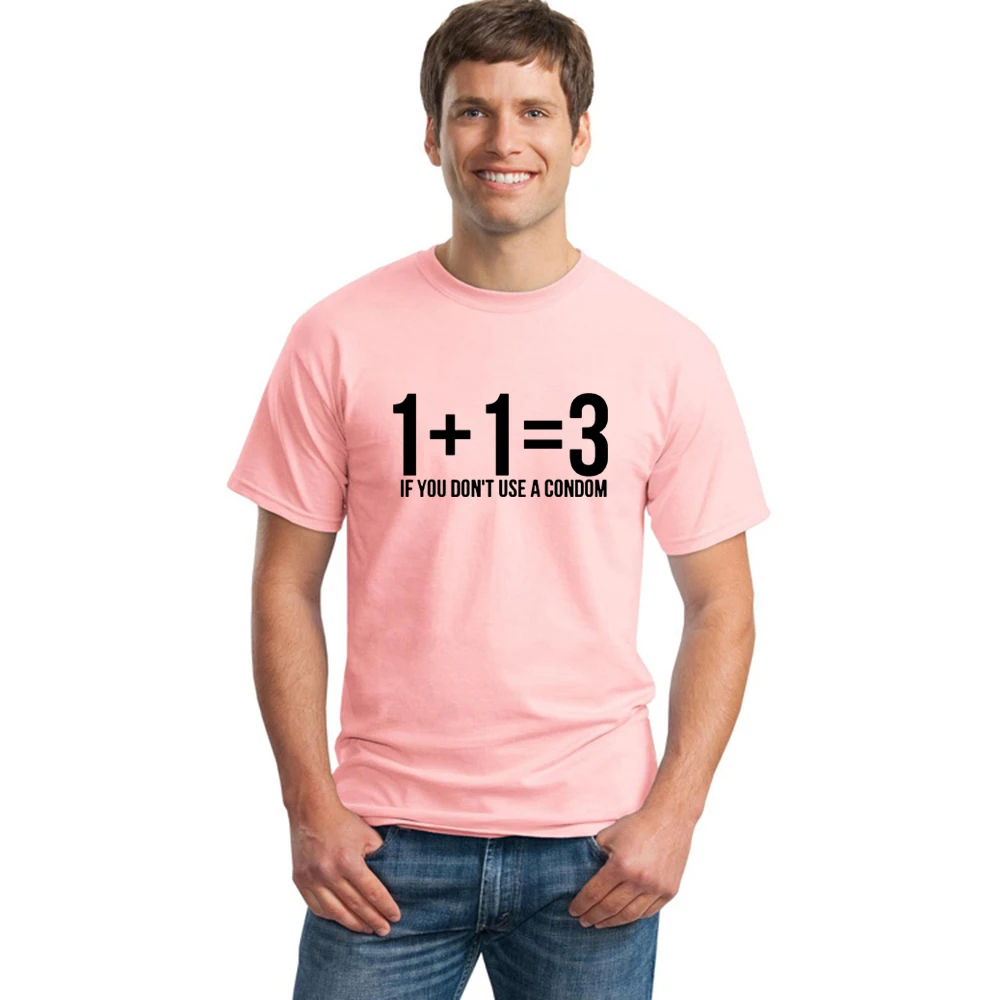 Summer Hip Hop Mens T Shirts 100% Cotton Funny Tshirt Casual O-neck 1+1=3 If You Don't Use Condom Printed T-shirts Homme
Summer Hip Hop Mens T Shirts 100% Cotton Funny Tshirt Casual O-neck 1+1=3 If You Don't Use Condom Printed T-shirts Homme