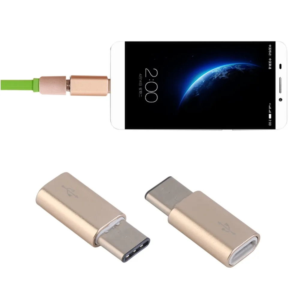Aluminium font b Type C b font Male Connector to Micro USB Female font b Cable