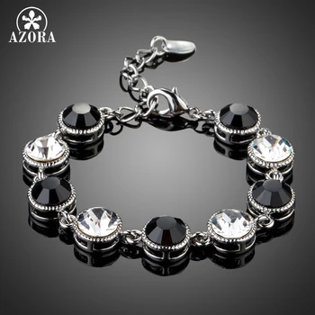 AZORA Round Fashion Chain Bracelet Charm Pave Setting Black Crystals Trendy Fashion Link Bracelet Jewellery Accessories TS0176
AZORA Round Fashion Chain Bracelet Charm Pave Setting Black Crystals Trendy Fashion Link Bracelet Jewellery Accessories TS0176