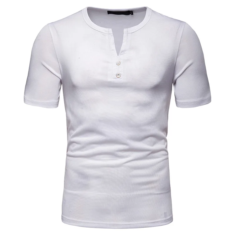 Men's Casual T-shirt Blended Cotton Breathable Stitching V neck Short sleeved T-shirt Streetwear Big Size T-shirt male
Men's Casual T-shirt Blended Cotton Breathable Stitching V neck Short sleeved T-shirt Streetwear Big Size T-shirt male