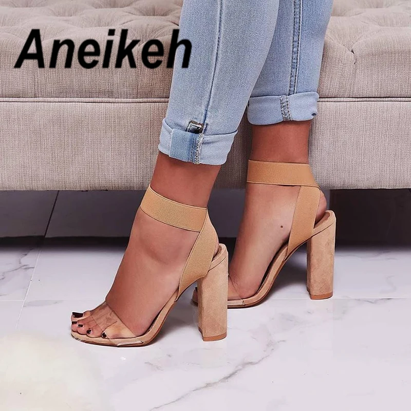 Aneikeh 2019 New Summer Sandal Fashion Roman Elastic Band Shallow PVC Women Pumps Shoes Sexy High Heels Gladiator Sandals
Aneikeh 2019 New Summer Sandal Fashion Roman Elastic Band Shallow PVC Women Pumps Shoes Sexy High Heels Gladiator Sandals