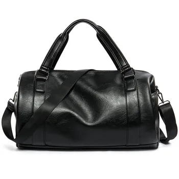 High Quality Thicken PU Leather Men's Travel Bags Black Bucket Handbags Shoulder Bag Big Volume Men Women Business Luggage Bag
High Quality Thicken PU Leather Men's Travel Bags Black Bucket Handbags Shoulder Bag Big Volume Men Women Business Luggage Bag