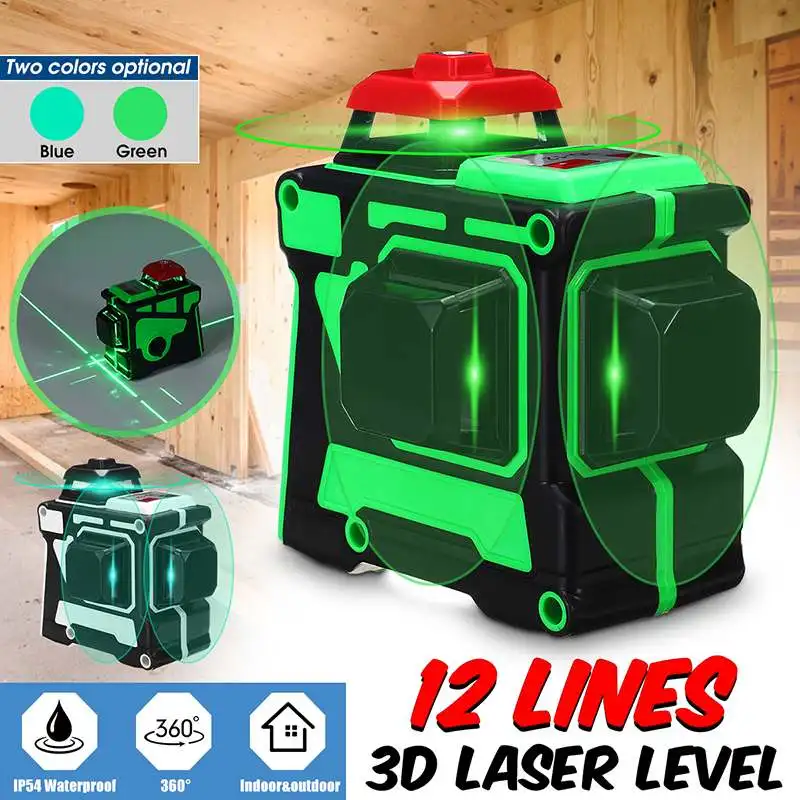 12 Line Green Laser Level 3D 360 Degree Rotation Auto Leveling Horizontal Vertical Laser Beam 638nm/808nm
12 Line Green Laser Level 3D 360 Degree Rotation Auto Leveling Horizontal Vertical Laser Beam 638nm/808nm