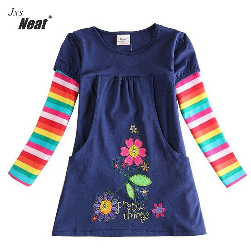 Girls dress kids clothes girls States during the spring and autumn embroidered Beautiful striped long sleeve dresses of the gir
Girls dress kids clothes girls States during the spring and autumn embroidered Beautiful striped long sleeve dresses of the gir