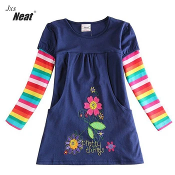 Girls dress kids clothes girls States during the spring and autumn embroidered Beautiful striped long sleeve dresses of the gir
Girls dress kids clothes girls States during the spring and autumn embroidered Beautiful striped long sleeve dresses of the gir