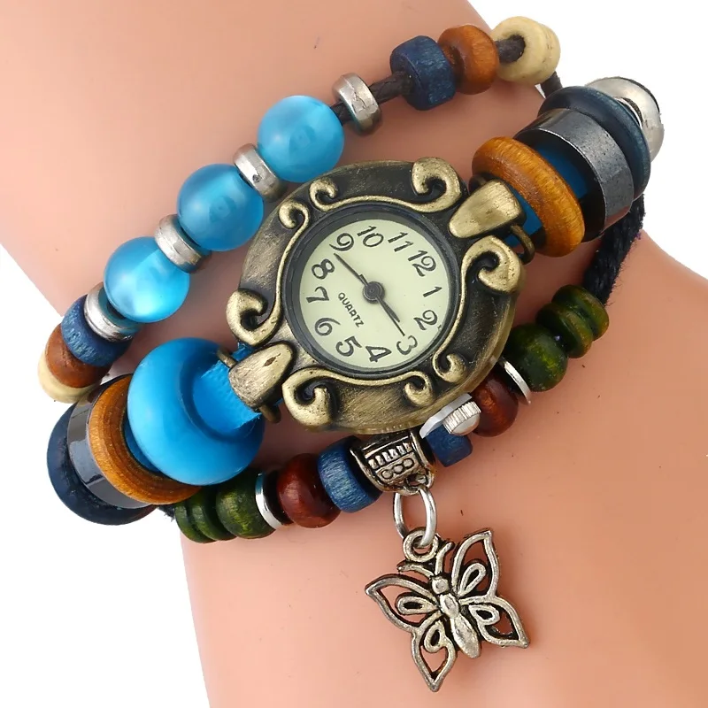 Gnova Platinum Eye Cat Stone Beads Bracelet Women Watch Butterfly Charm PU leather Ethnic Style Quartz Wristwatch A964
Gnova Platinum Eye Cat Stone Beads Bracelet Women Watch Butterfly Charm PU leather Ethnic Style Quartz Wristwatch A964