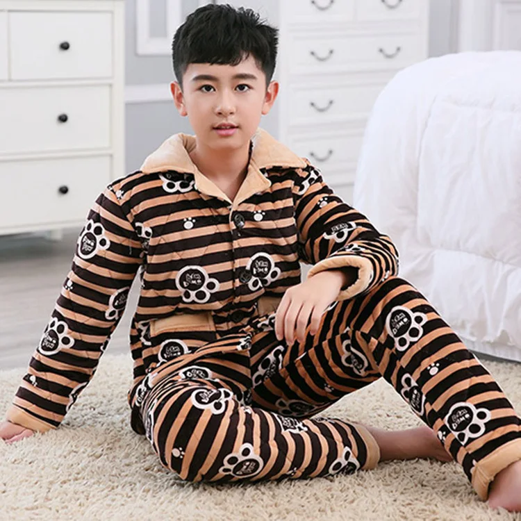 2017 children qiu dong coral fleece pajamas more cotton flannel boy smoking jackets 140-160 2017 children qiu dong coral fleece pajamas more cotton flannel boy smoking jackets 140-160<br><br>Aliexpress