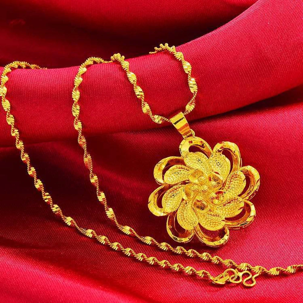 Rose Romantic Pendant Yellow Gold Filled Womens Flower Pendant Chain
Rose Romantic Pendant Yellow Gold Filled Womens Flower Pendant Chain