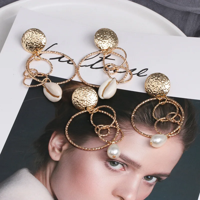 Casual Wild Earrings Seaside Holiday Shell Conch Earrings Jewelry Vintage Pearls Earrings Gold Color New Elegant Gifts Trendy
Casual Wild Earrings Seaside Holiday Shell Conch Earrings Jewelry Vintage Pearls Earrings Gold Color New Elegant Gifts Trendy
