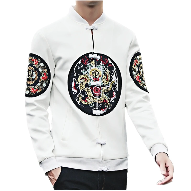 Spring and Autumn Chinese Style Embroidery Men's Long Sleeve Jackets S M L XL 4XL 5XL Black White Fashion Business Man Coats
Spring and Autumn Chinese Style Embroidery Men's Long Sleeve Jackets S M L XL 4XL 5XL Black White Fashion Business Man Coats