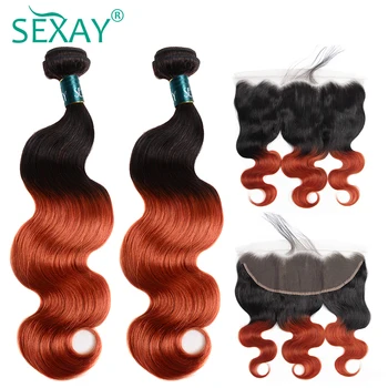 Golden Blonde Color 1B/350 Two Tone Ombre Bundles With Frontal SEXAY Brazilian Body Wave Human Hair Bundle With Closure Non Remy
Golden Blonde Color 1B/350 Two Tone Ombre Bundles With Frontal SEXAY Brazilian Body Wave Human Hair Bundle With Closure Non Remy