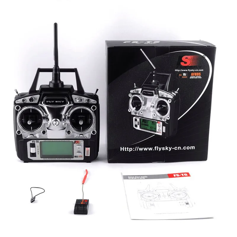 FSFlysky FS-T6 Mode 2 6Channel 2.4G Transmitter W LCD Screen with FS R6B Receiver For Helicopter Drone Quadcopter Airplanes Toy
FSFlysky FS-T6 Mode 2 6Channel 2.4G Transmitter W LCD Screen with FS R6B Receiver For Helicopter Drone Quadcopter Airplanes Toy