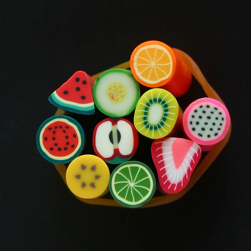 Random 10Pcs Polymer Clay 3D Nail Art DIY Cute Decor Decals Canes Fruit fimo Gel Polish Tips Fashion Nail Art Accessories
Random 10Pcs Polymer Clay 3D Nail Art DIY Cute Decor Decals Canes Fruit fimo Gel Polish Tips Fashion Nail Art Accessories
