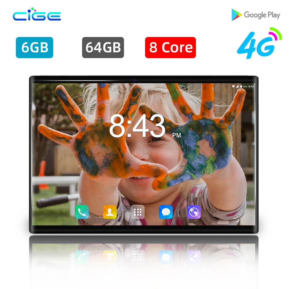 CIGE 10.1 inch tablet pc Android 8.0 Octa Core Ram 6GB ROM 64GB Dual SIM card 4G LTE Smartphone Camera 8MP WIFI Tablets+Gift
CIGE 10.1 inch tablet pc Android 8.0 Octa Core Ram 6GB ROM 64GB Dual SIM card 4G LTE Smartphone Camera 8MP WIFI Tablets+Gift