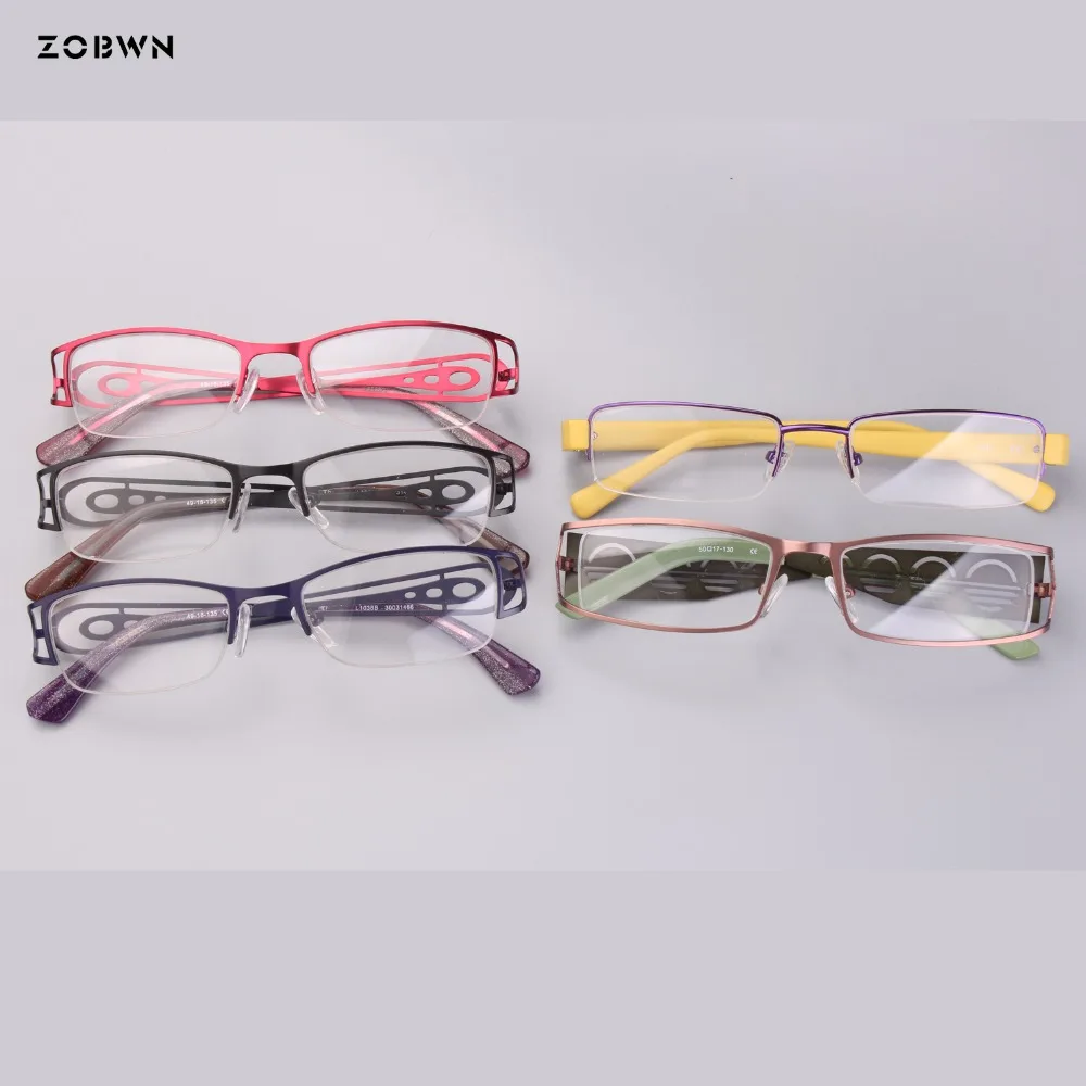 

wholesale half rim metal frames TR90 legs Fashion Women Clear Lens Personality Tide Unisex Eyeglasses Frame monturas de gafas