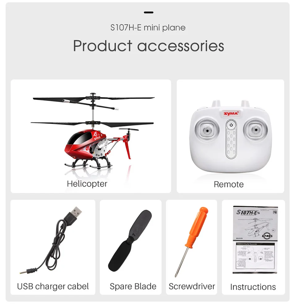 2.4G 3.5CH Hover Altitude Hold RC Helicopter With Gyro RTF - S107H 20 2.4G 3.5CH Hover Altitude Hold RC Helicopter With Gyro RTF - S107H 20
