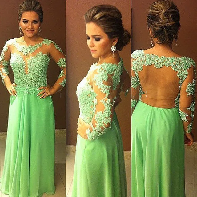 New 2016 Light Green Sheer Back Mermaid Long Evening dresses Plus Size Long Sleeve O-Neck Prom Gown Party Dress Vestido de noche
New 2016 Light Green Sheer Back Mermaid Long Evening dresses Plus Size Long Sleeve O-Neck Prom Gown Party Dress Vestido de noche