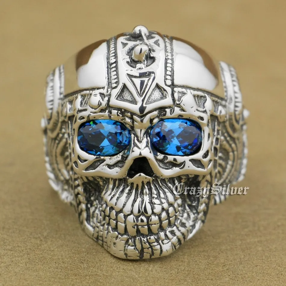925 Sterling Silver Blue CZ Eyes Gothic Tattoo Skull Mens Biker Rocker Punk Ring 9G105 US Size 7 to 14
925 Sterling Silver Blue CZ Eyes Gothic Tattoo Skull Mens Biker Rocker Punk Ring 9G105 US Size 7 to 14