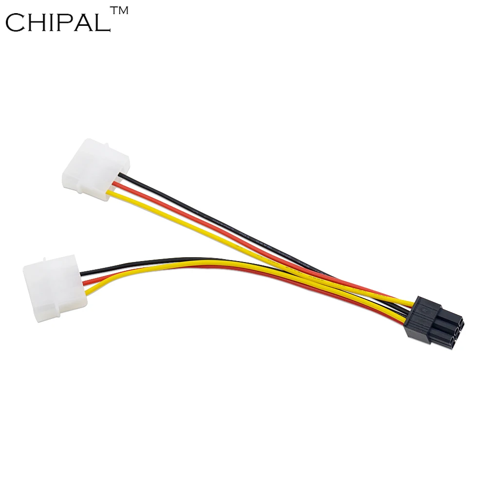 CHIPAL 100pcs 4 Pin to 6 Pin Molex PCI-E External Graphics Card Power Cable High Quality Dual Video Card Line Converter Adapter
CHIPAL 100pcs 4 Pin to 6 Pin Molex PCI-E External Graphics Card Power Cable High Quality Dual Video Card Line Converter Adapter