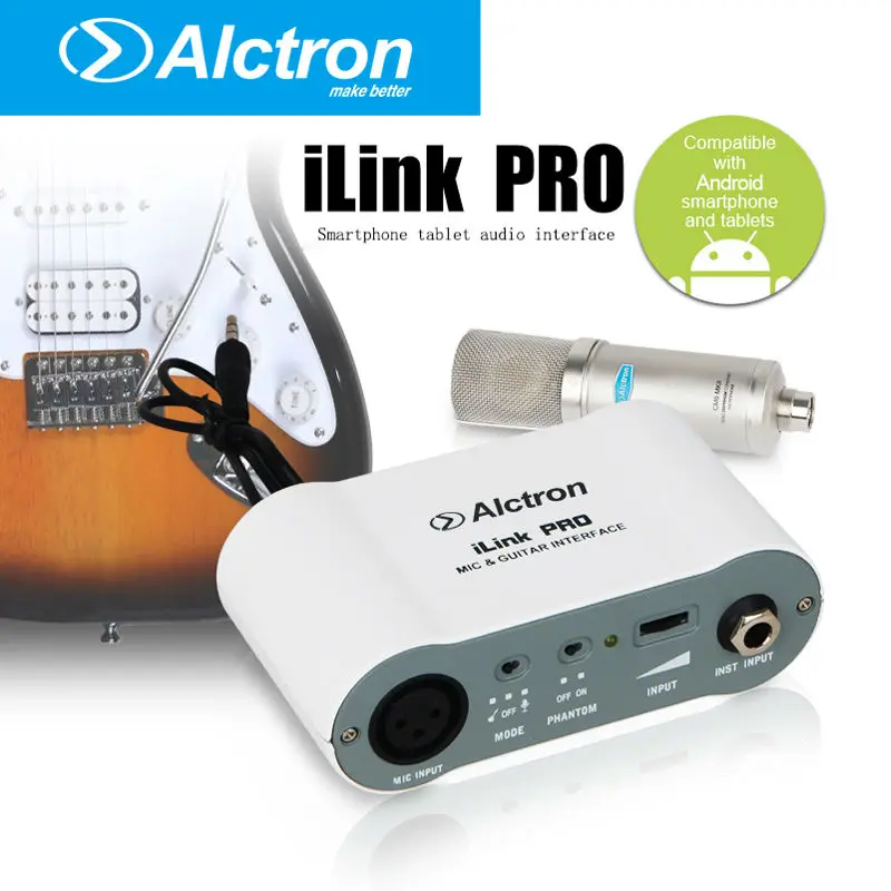 Alctron iLink-PRO Smartphone tablet audio interface the microphone microphone converter effect with 48 v power supply
Alctron iLink-PRO Smartphone tablet audio interface the microphone microphone converter effect with 48 v power supply