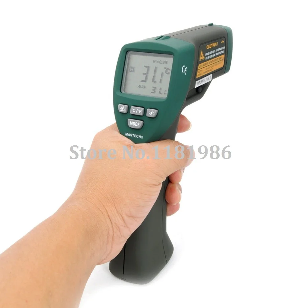 MASTECH MS6530B 12:1(D:S) Digital Non-contact Infrared Thermometer IR Temperature Meter with Laser Sighting and Backlight
MASTECH MS6530B 12:1(D:S) Digital Non-contact Infrared Thermometer IR Temperature Meter with Laser Sighting and Backlight