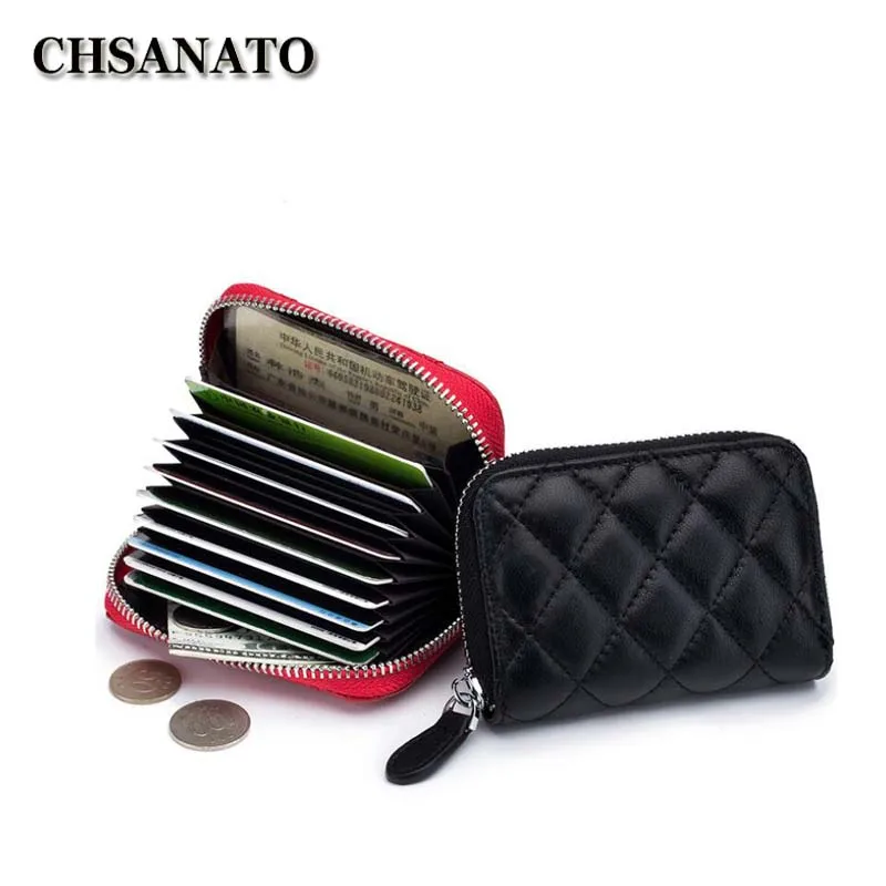 CHSANATO Sheepskin Plaid Business Card Holder Genuine Leather Credit Card Holder Women Zipper Pocket Unisex Card Case Coin Purse
CHSANATO Sheepskin Plaid Business Card Holder Genuine Leather Credit Card Holder Women Zipper Pocket Unisex Card Case Coin Purse