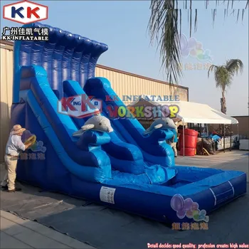 Best sale Outdoor Playground Dophin inflatable water slide with swimming pool for kids
Best sale Outdoor Playground Dophin inflatable water slide with swimming pool for kids