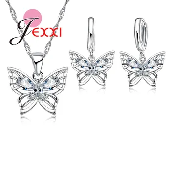 Fashion Classic Elegant Butterfly 925 Sterling Silver Jewelry Set For Women Cubic Zircon Crystal Pendant Necklace Earring Sets
Fashion Classic Elegant Butterfly 925 Sterling Silver Jewelry Set For Women Cubic Zircon Crystal Pendant Necklace Earring Sets