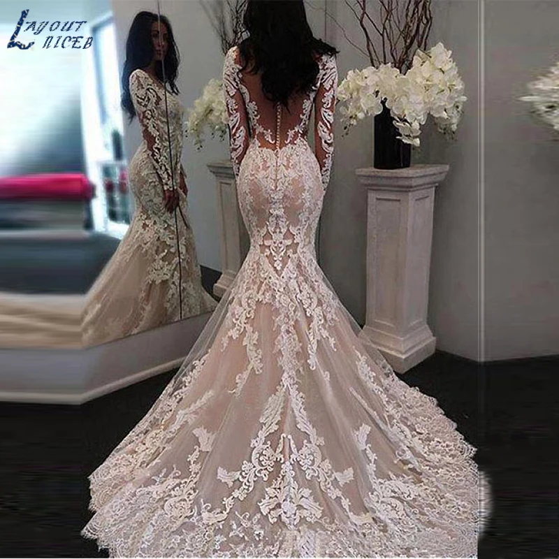 SHJ346 Lace Vestido De Noiva 2019 Appliques Mermaid Evening Dress Long Sleeves Cut-out Boho Dubai Arabic Prom Gown
SHJ346 Lace Vestido De Noiva 2019 Appliques Mermaid Evening Dress Long Sleeves Cut-out Boho Dubai Arabic Prom Gown