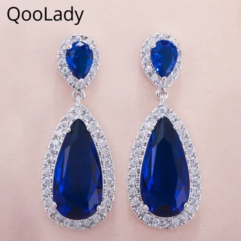 QooLady Fashion Simple Mirco Pave Blue Cubic Zirconia Stone Large Dangle Drop Cocktail Party Earrings for Women Jewelry E012
QooLady Fashion Simple Mirco Pave Blue Cubic Zirconia Stone Large Dangle Drop Cocktail Party Earrings for Women Jewelry E012
